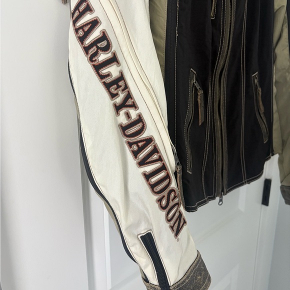 Harley-Davidson Black/Olive Green/Off White Riding Jacket - Picture 3 of 15